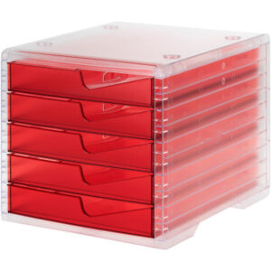 STYRO Styroswingbox light 275-8430 transp./cranberry 5 Schubl.