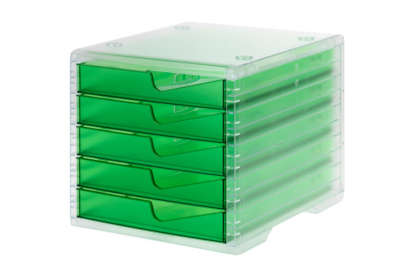 STYRO Styroswingbox light 275-8430 transp./gecko 5 Schubladen