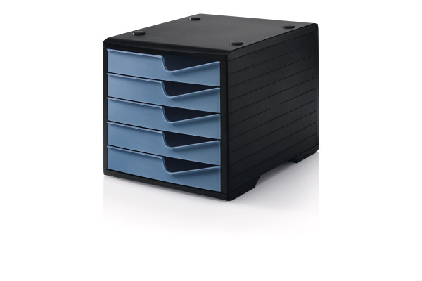 STYRO Styroswingbox 275-8430 sz/taubenblau 5 Schubladen