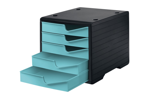 STYRO Styroswingbox 275-8430 schwarz/aqua 5 Schubladen – Bild 2