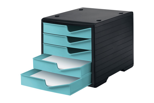 STYRO Styroswingbox 275-8430 schwarz/aqua 5 Schubladen – Bild 3