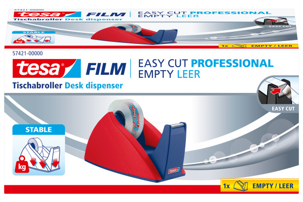 TESA Tischabroller EasyCut 33mx19mm 574210000 rot/blau – Bild 4