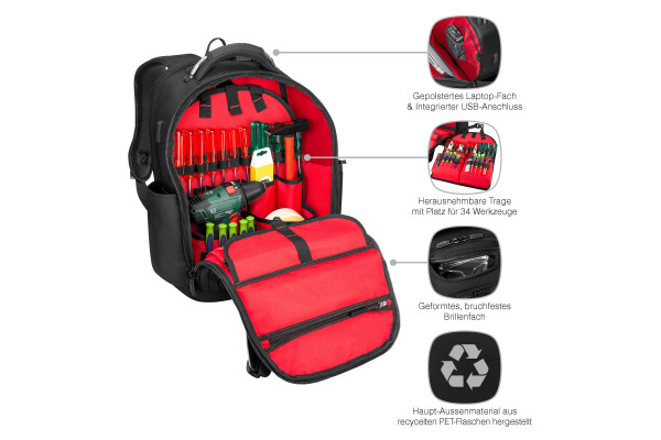 WENGER Tool Backpack PROFESSIONAL 653722 Black – Bild 4