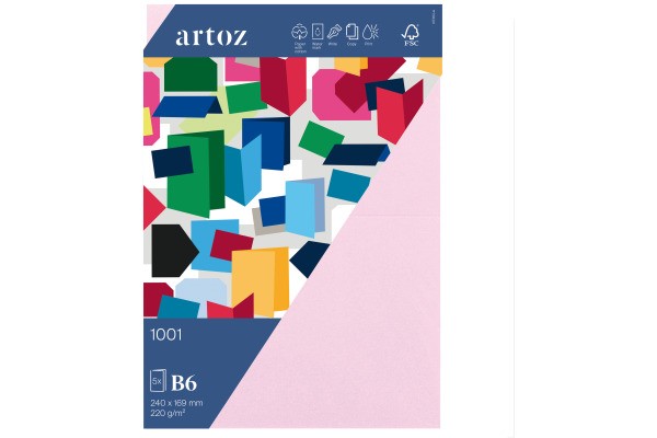 ARTOZ Karten 1001 B6 736226483 220g, kirschblüte 5 Blatt