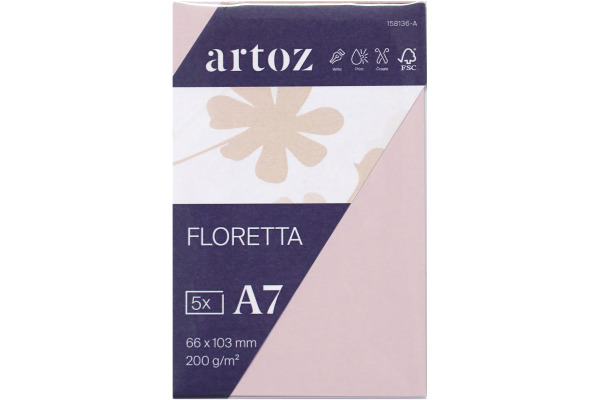 ARTOZ Visitenkarten 1001 A7 813614281 200g, light rose 5 Blatt