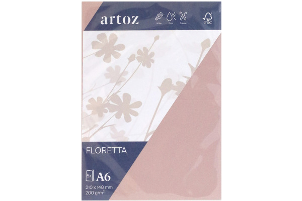 ARTOZ Karten 1001 A6 832226281 200g, light rose 5 Blatt