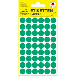 AVERY ZW. Markierungspunkte 12mm 3143 grün 270 Stück