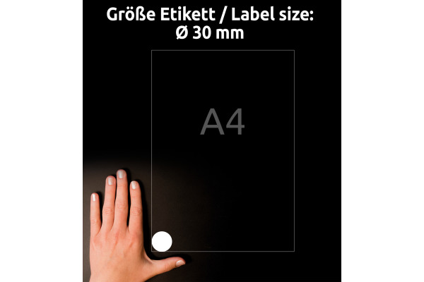 AVERY ZW. Prüfplaketten 30mm L7806-10 weiss, perm. 10 Bl.240Stk. – Bild 4