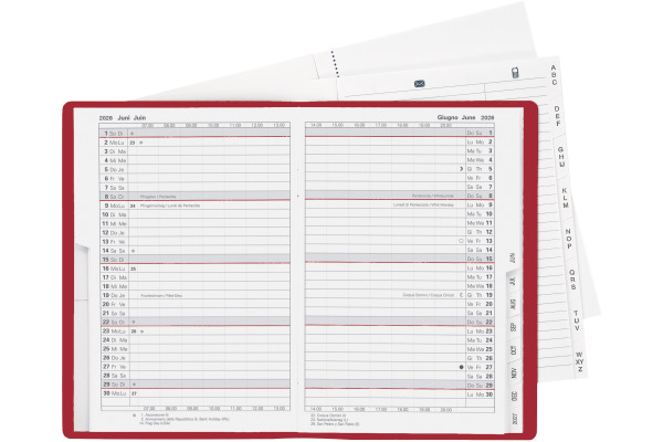 BIELLA Planer Istanbul 2026 855612470 1M/2S weinrot ML 10.6x15.3cm – Bild 2