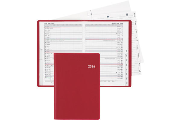 BIELLA Planer Istanbul 2026 855612470 1M/2S weinrot ML 10.6x15.3cm – Bild 3