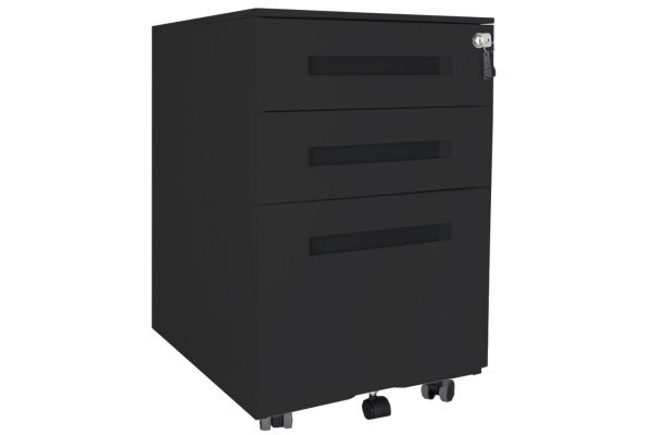 CONTINI Rollcontainer 109383 schwarz, 3 Schubladen