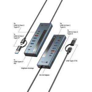 ICY BOX 9-in-1 USB-C/A Hub with PD IBHUB1743 4x USB-C & 3x USB-A