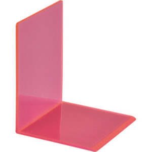 MAUL Buchstütze 10x10x13cm 3513621 transparent pink 2 Stück