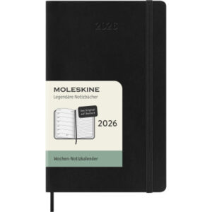 MOLESKINE Agenda Classic Pocket 2026 DSB12WN2D 1W/1S schwarz SC 9x14cm