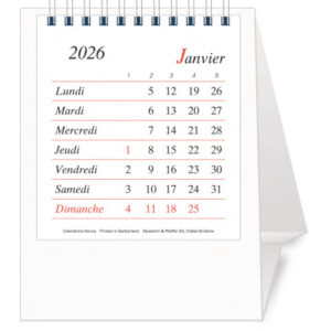 NOVOS Tischkal. Pro Bristol F. 2026 508066 1M/1S weiss FR 11.5x14cm