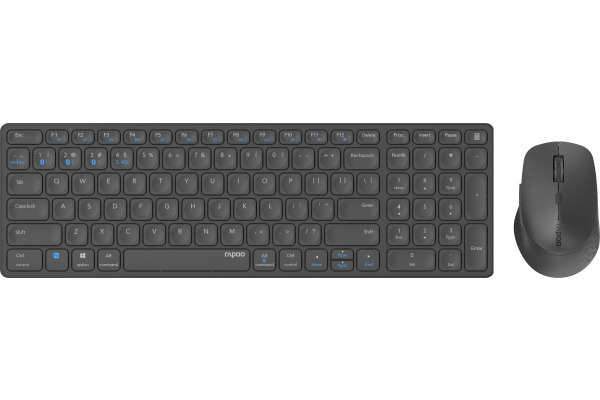 RAPOO 9700M ultraslim deskset 11510 wireless, Dark-Grey