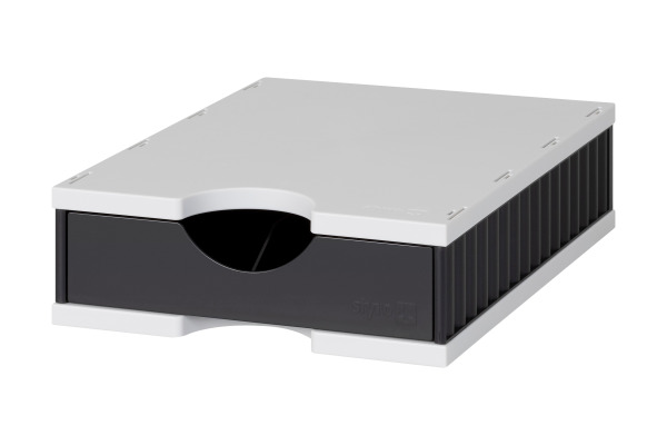 STYRO Ablagesystem styrodoc uno 268-0101 grau/schwarz 1 Fach