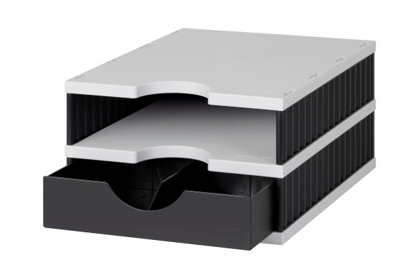 STYRO Ablagesystem styrodoc uno 268-0102 grau/schwarz 2 Fächer – Bild 2