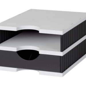 STYRO Ablagesystem styrodoc uno 268-0102 grau/schwarz 2 Fächer