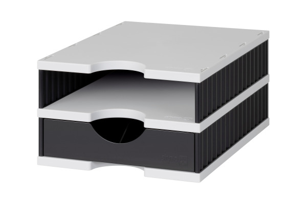 STYRO Ablagesystem styrodoc uno 268-0102 grau/schwarz 2 Fächer