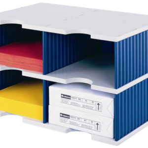STYRO Ablagesystem styrodoc jumbo 268-0222 grau/blau 4 Fächer