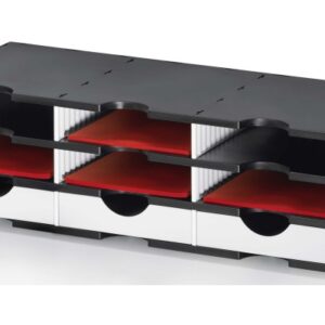 STYRO Ablagesystem styrodoc trio 268-0303 schwarz/weiss 6 F./3 Schubl.