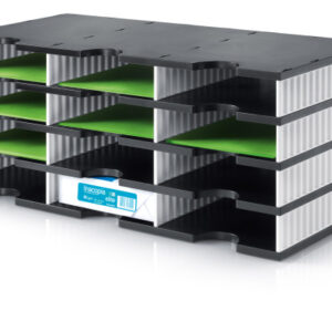 STYRO Ablagesystem styrodoc trio 268-0304 schwarz/weiss 12 Fächer