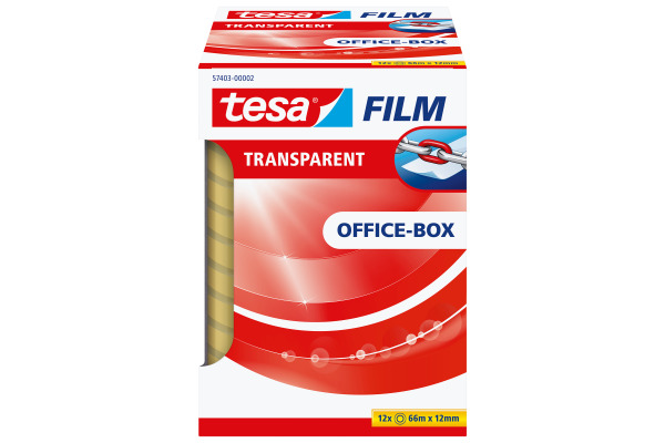 TESA Film Officebox 12mmx66m 574030000 Transparent 12 Stück