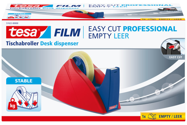 TESA Tischabroller EasyCut 66mx25mm 574220000 rot/blau – Bild 3