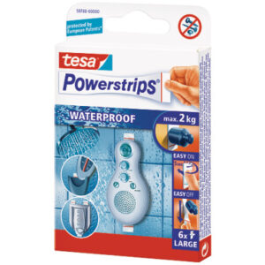 TESA Powerstrips Waterproof 597000000 weiss, Large, 6 Stück