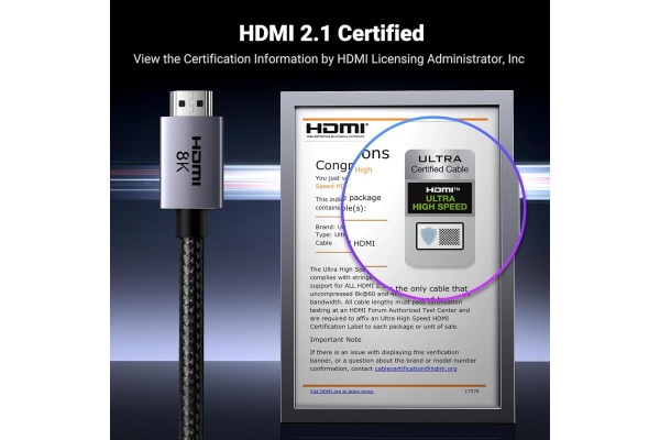 UGREEN Cable HDMI 8K 25908 Black, 1m – Bild 3