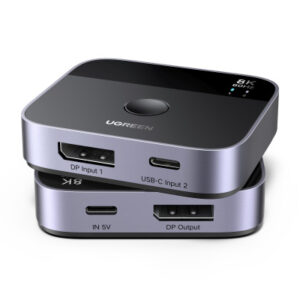 UGREEN Switch 2 In 1 Out 65878 DisplayPort+USB-C, Grey,BB