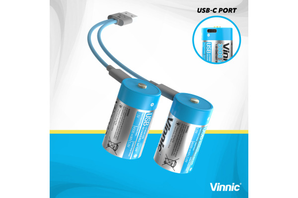 VINNIC USB Rech. Batt. C Type-C VPRB-UCC- 3000mAh,Case,2pcs. – Bild 2