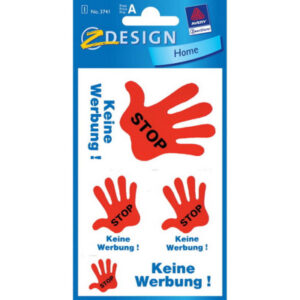 Z-DESIGN  Hinweis-Schild        76x120mm 3741      STOPP KEINE WERBUNG      5 St.