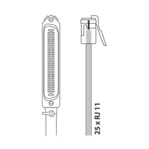 Kabel Telco-50 male connector-RJ11 3 m