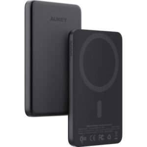 AUKEY MagFusion Slim 5000mAh PB-MS07AB Powerbank Qi2 Wireless,Black