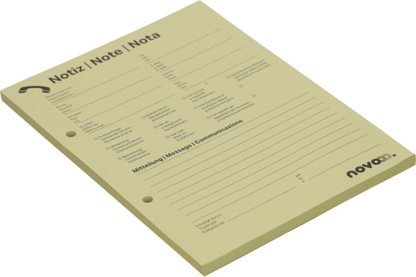 NOVOOO Telefonblock A5 694725 gelb, 65g, 80 Blatt 5 Stück – Bild 2