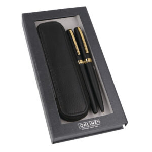 ONLINE Geschenkset Eleganza M 34598 black/gold, Lederetui