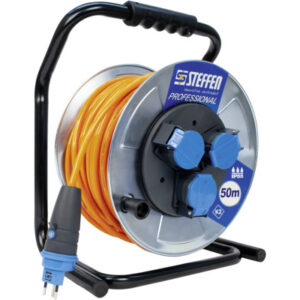 STEFFEN Kabelrolle Professional 50 00076 silber 50 m 3x T13, IP55