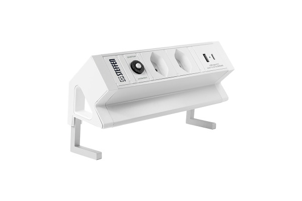 STEFFEN Steckdosenleiste Alu Desk 1.5m 50 00085 weiss