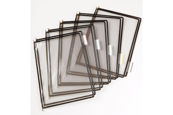 TARIFOLD T-Display Drehtasche A4 114007 PVC inkl. 5 Tabs schwarz 10Stk