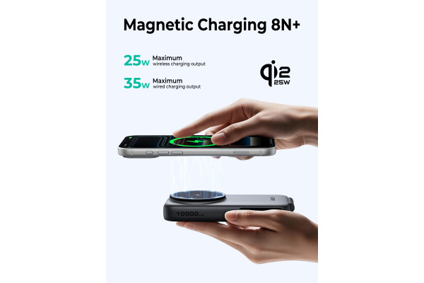 AUKEY MagFusion Reel 10000mAh PB PB-MS12 Qi2.2,25W,Wirel.Retractable – Bild 2