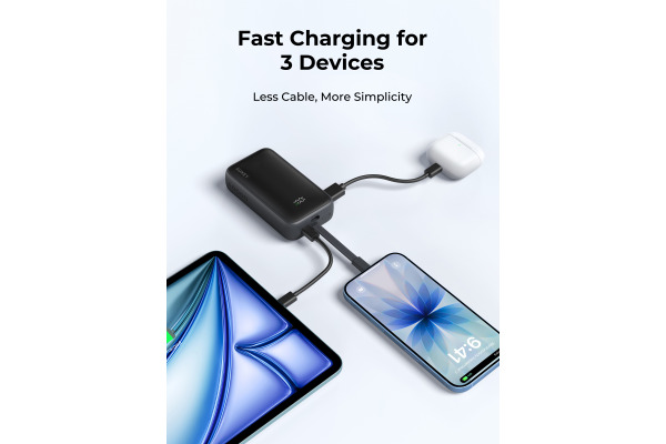 AUKEY Spark Sling Neo 10000mAh,30W PB-Y61 DG BuiltInCable,USB-C+A,D.Grey – Bild 4