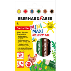 EBERHARD Farbstift Jumbo MiniMaxi 3in1 518905 6 Farben