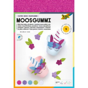 FOLIA Moosgummi 20x29cm 231909 Magic Glitter, ass. 5 Blatt