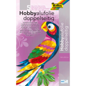 FOLIA Hobbyalufolie 18x29.5cm 500 ass. doppelseitig 5 Blatt