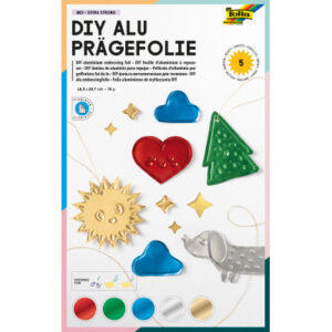 FOLIA     DIY Alu Prägefolie   18x29.7cm 505       ass. extra strong      5 Blatt