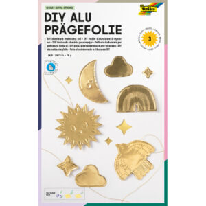 FOLIA     DIY Alu Prägefolie   18x29.7cm 521       gold,extra strong      3 Blatt