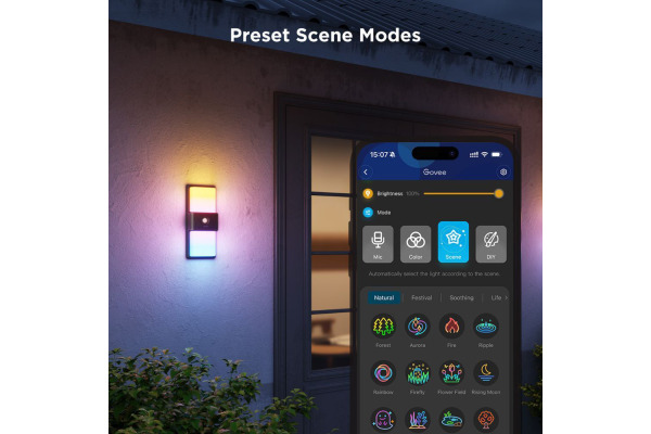GOVEE Aussenwandleuchte H7078CD1 schwarz, Matter, mit Sensor – Bild 2