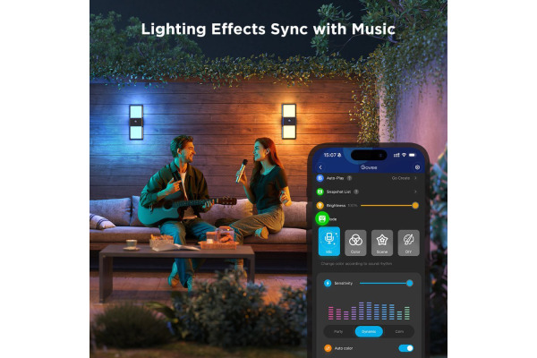 GOVEE Aussenwandleuchte H7078CD1 schwarz, Matter, mit Sensor – Bild 4